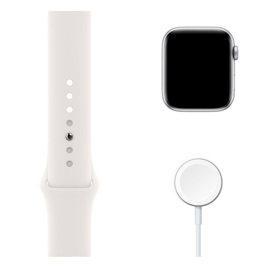 Умные часы Apple Watch SE GPS 40мм Aluminum Case with Sport Band серебристый/белый (MYDQ2)