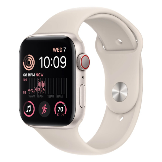 Умные часы Apple Watch Series SE Gen 2 44мм Aluminum Case with Sport Band Сияющая звезда  S/M