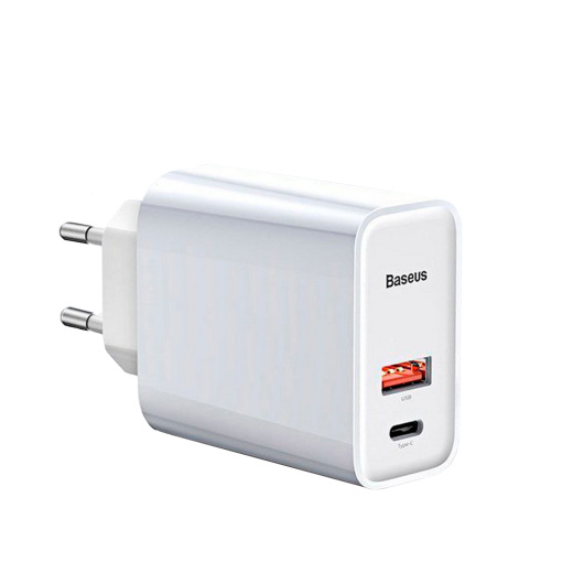 Сетевое зарядное устройство Baseus BS-EU905 QC3.0 USB+USB-C Белое