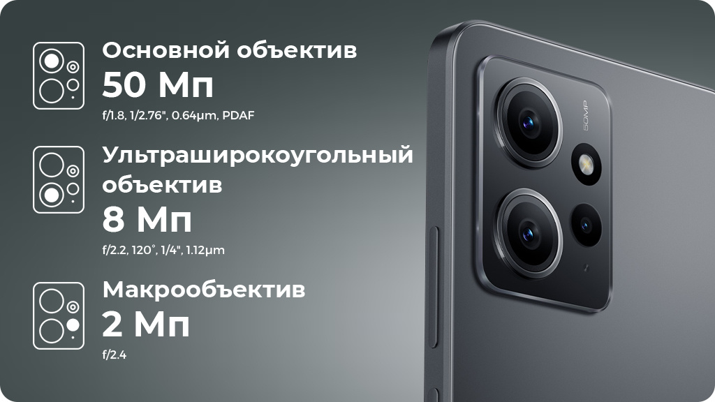 Xiaomi Redmi Note 12 4G 8/128Gb Global Черный